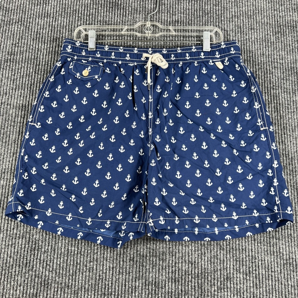 Polo Ralph Lauren Swim Shorts Mens Large Blue Geometric Lined Beach Pool